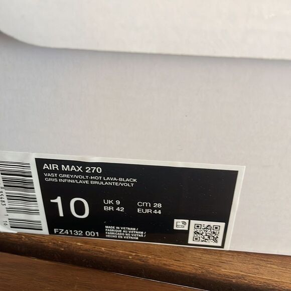 Nike Air Max 270 Vast Grey USA Men Size 10/UK 9/EU 44(FZ4132-001) - Picture 12 of 13